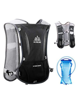 Triwonder Hydration Pack Backpack 5L Marathoner Running Race Hydration Vest (Black - With 15L Water Bladder)