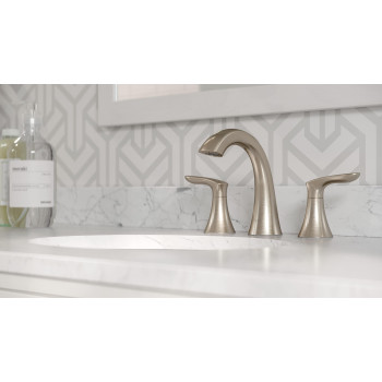 Pfister Weller LG49WR0K Widespread Bath Faucet, Brushed Nickel Finish