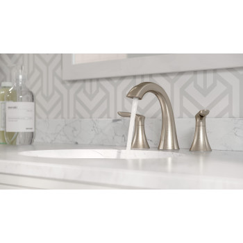 Pfister Weller LG49WR0K Widespread Bath Faucet, Brushed Nickel Finish