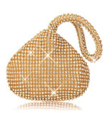 Jian Ya Na Fashion Women Rhinestone Trihedral Clutch Evening Bag Bling Zipper Wedding Purse