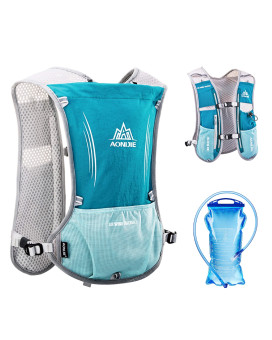 Triwonder Hydration Pack Backpack 5L Marathoner Running Race Hydration Vest (Light Blue - With 15L Water Bladder)