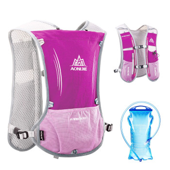 Triwonder Hydration Pack Backpack 5L Marathoner Running Race Hydration Vest (Rose Red - With 15L Water Bladder)