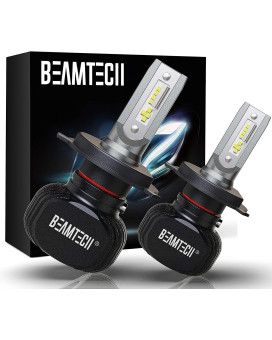 BEAMTECH H4 LED Bulb, S1 Series 10000LM 50W CSP Chips Conversion Kit Fanless Cool White All in One Plug N Play Halogen Replacement Pack of 2