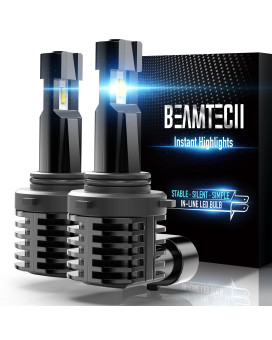 BEAMTECH 9006 LED Bulb, 12000LM 60W Fanless In Line HB4 Halogen Replacement 6500K Xenon White