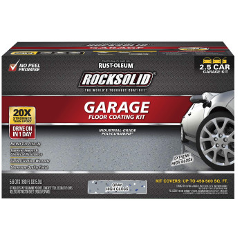 Rust-Oleum 293513 Rocksolid Polycuramine Garage Floor Coating, 2.5 Car Kit, Gray