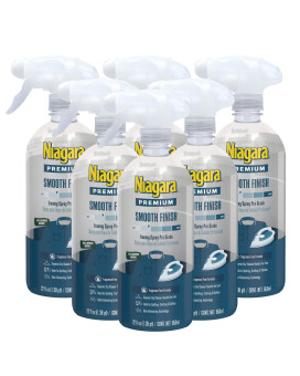Niagara Spray Starch (22 Oz, 6 Pack) Trigger Pump Liquid Starch For Ironing, Non-Aerosol Spray On Starch, Reduces Ironing Time, No Flaking, Sticking Or Clogging, Biodegradable Ingredients, Recyclable