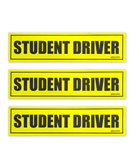 Set Of 3 Student Driver Magnet - Reflective Student Driver Sign For Car Student Driver Car Magnet Safety Vehicle Bumper Sticker For New Drivers