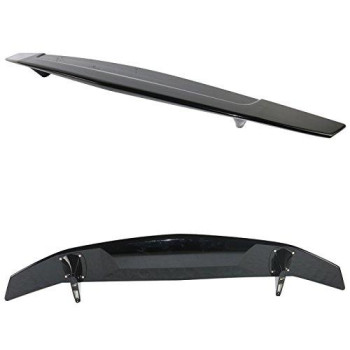 Trunk Spoiler Compatible With 2013-2016 Dodge Dart, Painted Glossy Black Abs Spoiler Wing Rear Trunk Lip By Ikon Motorsports, 2014 2015