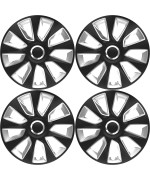 Versaco Car Wheel Trims Gtxcarbon14 - Silver 14 Inch 7-Spoke - Boxed Set Of 4 Hubcaps - Includes Fittingsinstructions