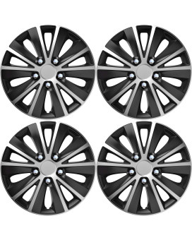 Versaco Wheel Trims - Rapide Silver Black 13 Inch Set Of 4 - Universal Fit For Cars And Other Vehicles