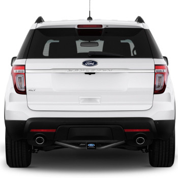 Ipick Image, Compatible With - Ford Explorer Uv Graphic Black Metal Face-Plate On Abs Plastic 2 Inch Tow Hitch Cover