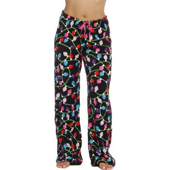 6339-10122-Xl Just Love Womens Plush Pajama Pants - Petite To Plus Size Pajamas,Black - Light Up,X-Large