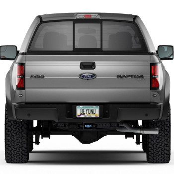 iPick Image, Compatible with - Ford Logo UV Graphic Black Metal Face-Plate on ABS Plastic 2 inch Tow Hitch Cover