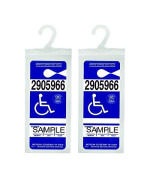 Handicap Placard Holder - Ultra Transparent Disabled Parking Permit Placard Protective Holder Cover With Large Hanger By Tbuymax (Set Of 2)