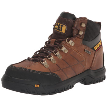 Cat Footwear Mens Threshold Waterproof Steel Toe Work Boot, Real Brown, 15