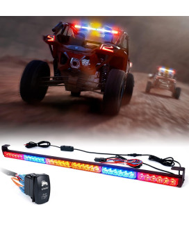 Xprite 36 Rear Led Chase Light Bars, All In One Wstrobe Brake Reverse Turn Signal For Jeep, Yamaha, Can-Am Maverick, Atv, Utv, Side By Side And Off Road Trophy Truck Vehicles - Rbyybr