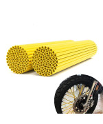 Jfg Racing Spoke Skins,72Pcs Yellow Dirt Bike Spoke Covers For 8-21 Rims Drz400 Drz400Sm Rm125 Rm250,Wheel Rims Wraps Pipe Trim Universal For Motorcycle Bicycle Wheelchair Decoration