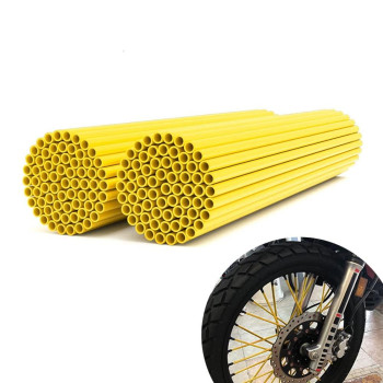 Jfg Racing Spoke Skins,72Pcs Yellow Dirt Bike Spoke Covers For 8-21 Rims Drz400 Drz400Sm Rm125 Rm250,Wheel Rims Wraps Pipe Trim Universal For Motorcycle Bicycle Wheelchair Decoration