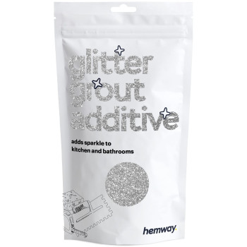 Hemway (Silver) Glitter Grout Tile Additive 100G For Tiles Bathroom Wet Room Kitchen Easy To Use - Addmix With Epoxy Resin Or Cement Based Grout Temperature Resistant