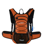 Hydration Pack Hiking Water Backpack - Miracol Hiking Backpack With 2L Bladder - Insulated Lightweight Hydration Backpack Dark Orange