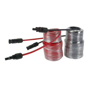 Temco 50' Red + 50' Black 10 Awg/Gauge Solar Panel Extension Cable With M/F Solar Connector Ends (Variety Of Lengths Available)