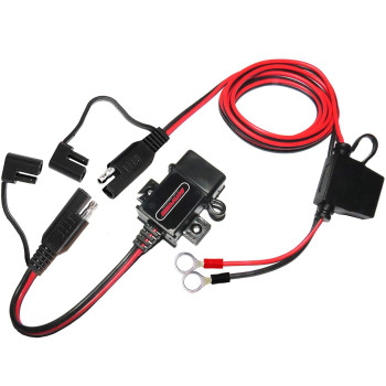 Motopower Mp0609Aa 31Amp Motorcycle Usb Port Kit Sae To Usb Adapter Cable With Sae Cap