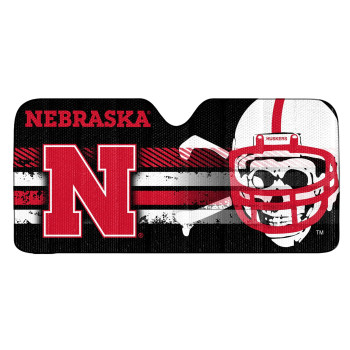 Fanmats 60018 Ncaa Nebraska Cornhuskers Windshield Sun Auto Shade, Sun Shield Sun Visor Accordion Tri-Fold For Storage 59 X 295, Colorful Team Design