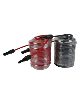 Temco 100' Red + 100' Black 10 Awg/Gauge Solar Panel Extension Cable With M/F Solar Connector Ends (Variety Of Lengths Available)