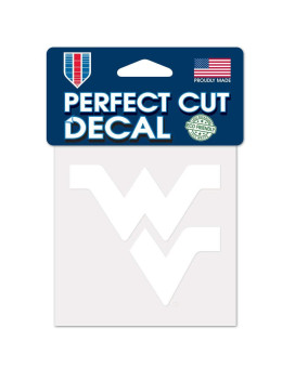 Wincraft Ncaa West Virginia Mountaineers Decal4X4 Perfect Cut White Decal Team Colors One Size