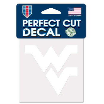 Wincraft Ncaa West Virginia Mountaineers Decal4X4 Perfect Cut White Decal Team Colors One Size