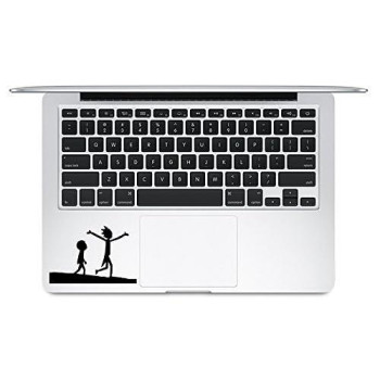 Trackpad Morty And Pickle Rick Laptop Vinyl Sticker Decal | Black | 3.5