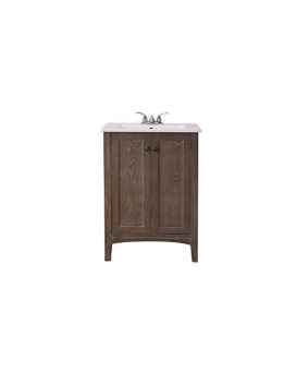 Elegant Decor VF-2004 Single Bathroom Vanity Set, 24", Weathered Oak/VF-2004