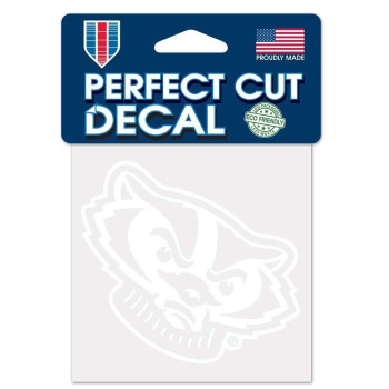 Wincraft Ncaa Wisconsin Badgers 4X4 Perfect Cut White Decal One Size Team Color