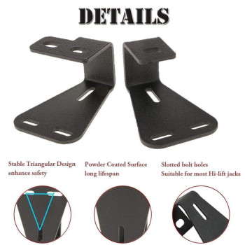 PARTOL High Lift Jack Mount Hinge Mounting Hood Bracket Fit for Jeep Wrangler CJ 1944-1986 / YJ 1987-1995 / TJ 1997-2006