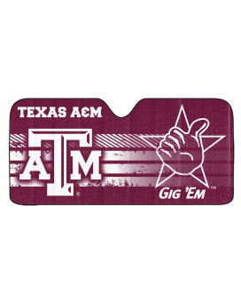 Fanmats 60027 Ncaa Texas A&M Aggies Windshield Sun Auto Shade, Sun Shield Sun Visor Accordion Tri-Fold For Storage 59 X 295, Colorful Team Design