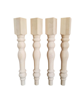 Unfinished Cottage Farmhouse Dining Table Legs- Set Of 4 Turned Legs- Design 59 Inc