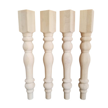 Unfinished Cottage Farmhouse Dining Table Legs- Set Of 4 Turned Legs- Design 59 Inc