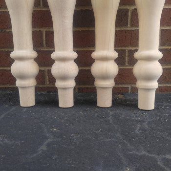 Unfinished Cottage Farmhouse Dining Table Legs- Set Of 4 Turned Legs- Design 59 Inc