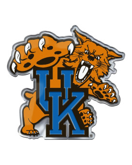 Fanmats 60638 Kentucky Wildcats Heavy Duty Aluminum Embossed Color Emblem, Auto Emblem Decal - Alternate