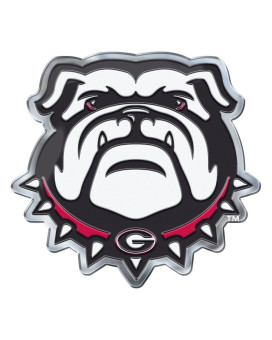 Fanmats 60633 Georgia Bulldogs Heavy Duty Aluminum Embossed Color Emblem, Auto Emblem Decal - Alternate