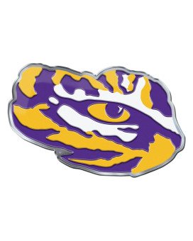 Fanmats 60639 Lsu Tigers Heavy Duty Aluminum Embossed Color Emblem, Auto Emblem Decal - Alternate