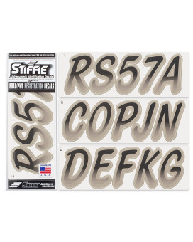 Stiffie Whipline Blackpewter 3 Alpha-Numeric Registration Identification Numbers Stickers Decals For Boats Personal Watercraft