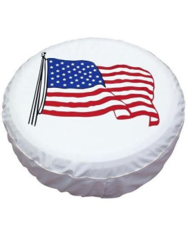 Tsofu Spare Tire Cover Pvc Leather Waterproof Dust-Proof Universal Spare Wheel Tire Cover White Star Fit For Jeep,Trailer, Rv, Suv And Many Vehicle(15 For Diameter 27-29)