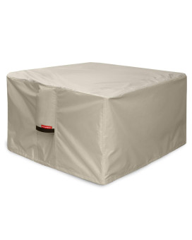 Porch Shield Fire Pit Cover - Waterproof 600D Heavy Duty Square Patio Fire Pit Table Cover Beige - 36 X 36 Inch