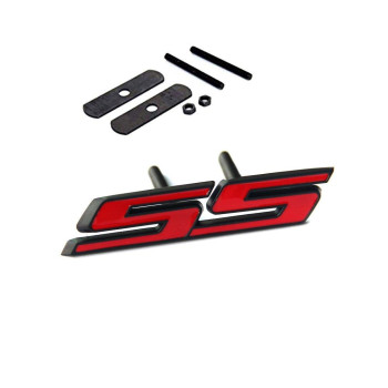 Sanucaraofo 1pc OEM Black Grille Ss Emblem 3D Badge for Camaro Ss Sierra Flat Matte Red