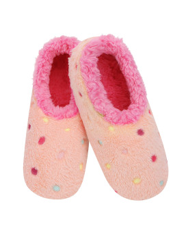 Snoozies Slippers For Women Lotsa Dots Colorful Cozy Sherpa Slipper Socks Womens House Slippers Cozy Slippers For Women Fuzzy Slippers Pink Large
