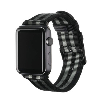 Archer Watch Straps - Premium Nylon Replacement Bands For Apple Watch (Blackgray, Black, 384041Mm)