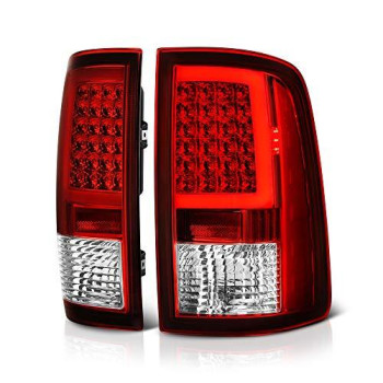 Vipmotoz Oled Neon Tube Tail Light Lamp For 2009-2018 Dodge Ram 1500 2500 3500 - [Factory Incandescent Model] - Rosso Red Lens, Driver & Passenger Side