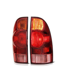 Vipmotoz Red Lens Oe-Style Tail Light Lamp Assembly For 2005-2015 Toyota Tacoma Pickup Truck, Driver & Passenger Side