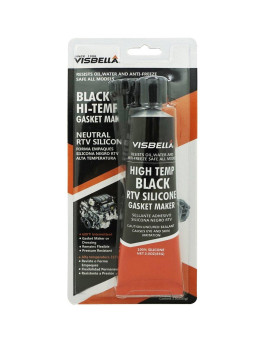 Visbella - Gn0085Bk4A Neutral Rtv 100% Gasket Maker Oil And Water Resistance Anti-Freeze Remain Flexible Ultra 3 Oz High Temperature 600Af Sealant Tube